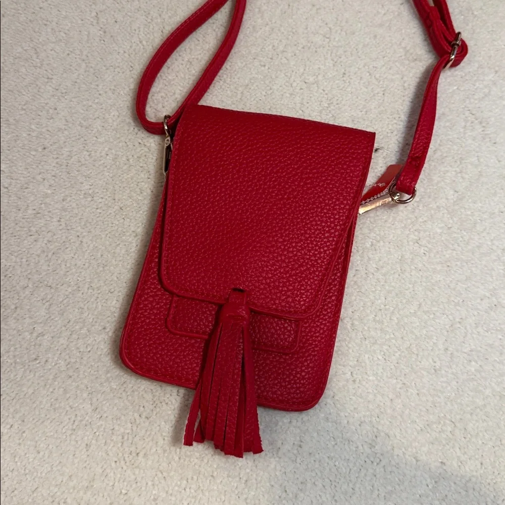 Vegan Leather Red Phone Wallet Bag